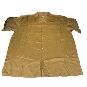 Twist Platinum Men's 4XL 100% Linen Camp Shirt Bronze Button Front Big &Tall NWT